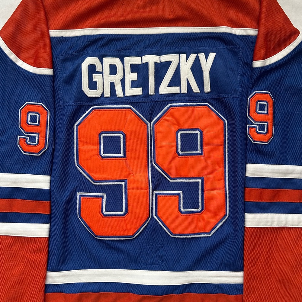 CCM Vintage Blue and Orange Hockey Jersey